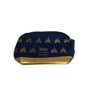 Disney Resorts H20 Travel Skincare Makeup Mini Bag Blue Gold 50th Anniversary